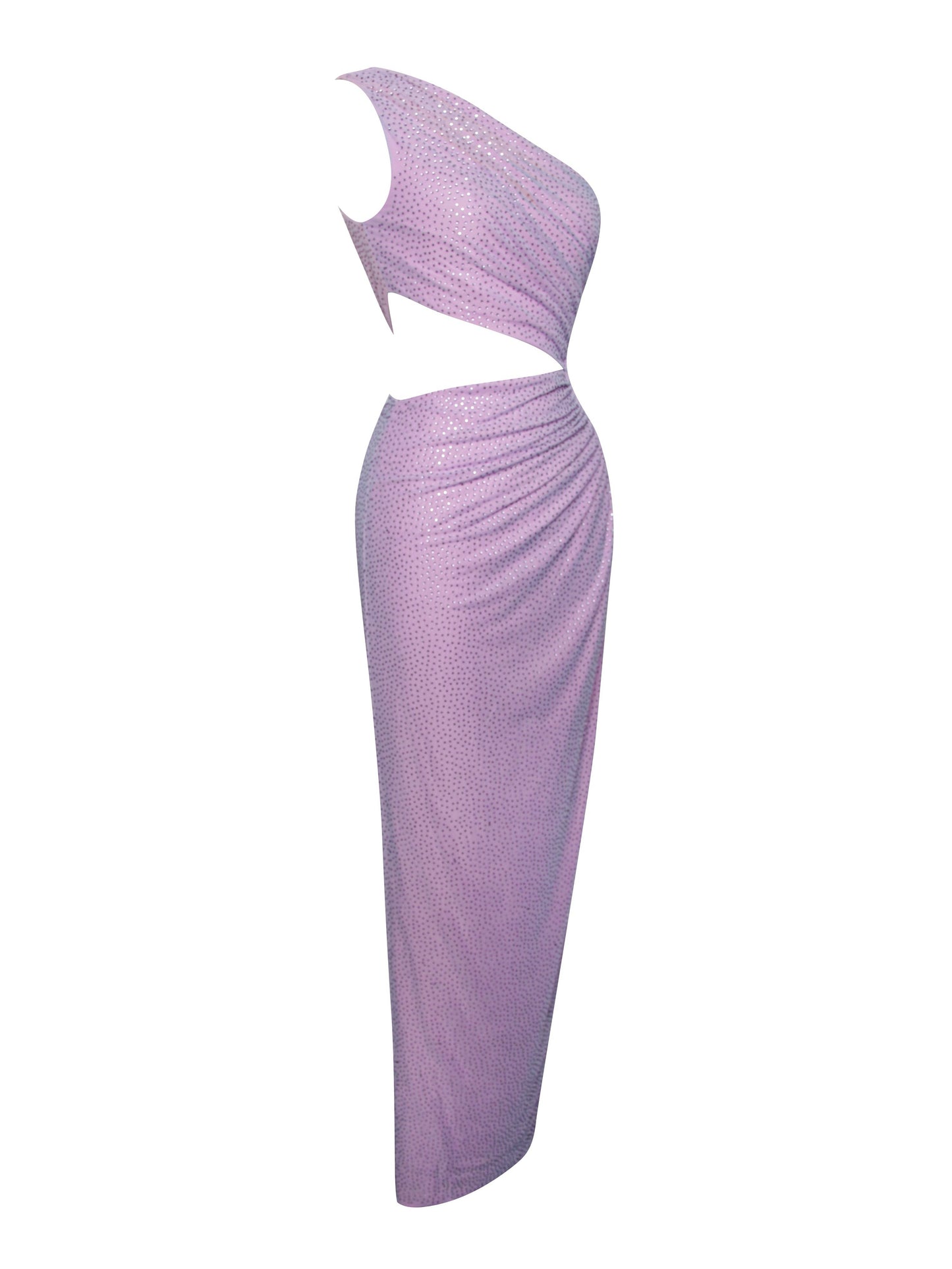 Tinsley Purple High Slit Crystal Embellished Dress