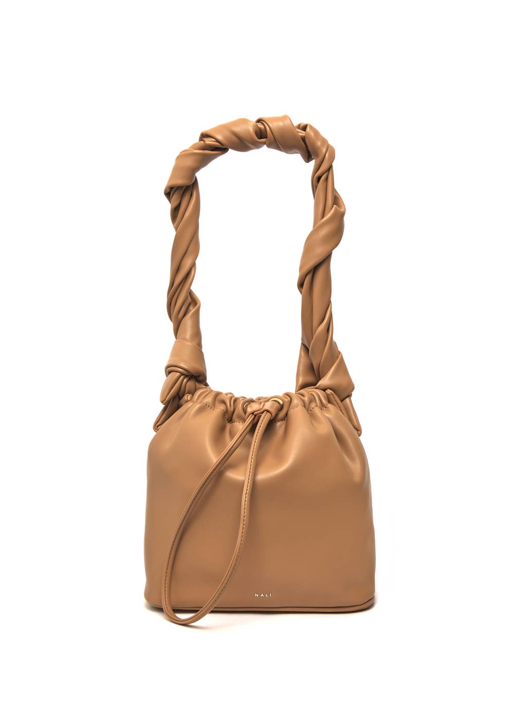 Mok handbag w/ curled handle beige